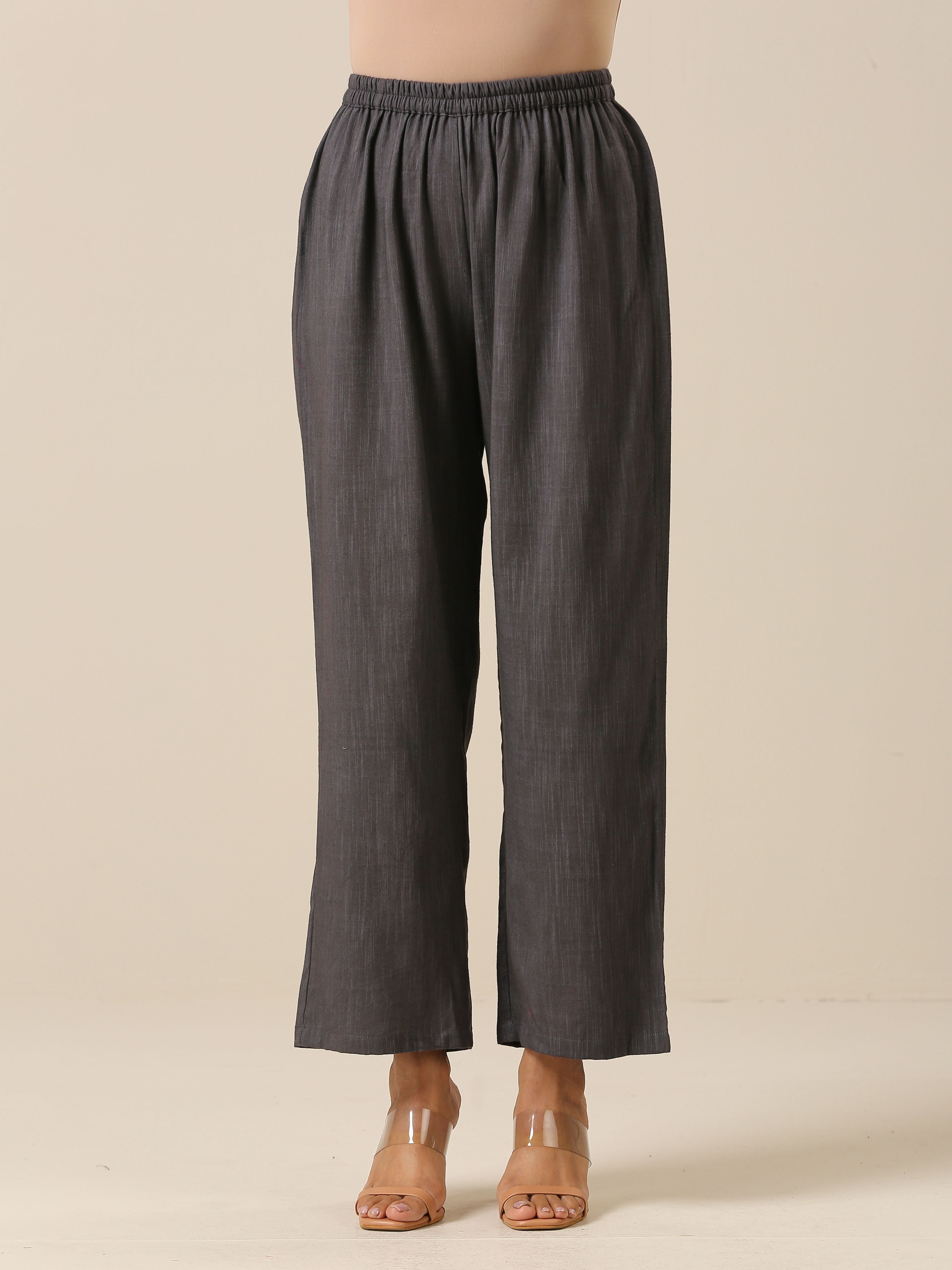 trueBrowns Plum Purple Slub Texture Sleeveless Kurta Pant Set - Distacart