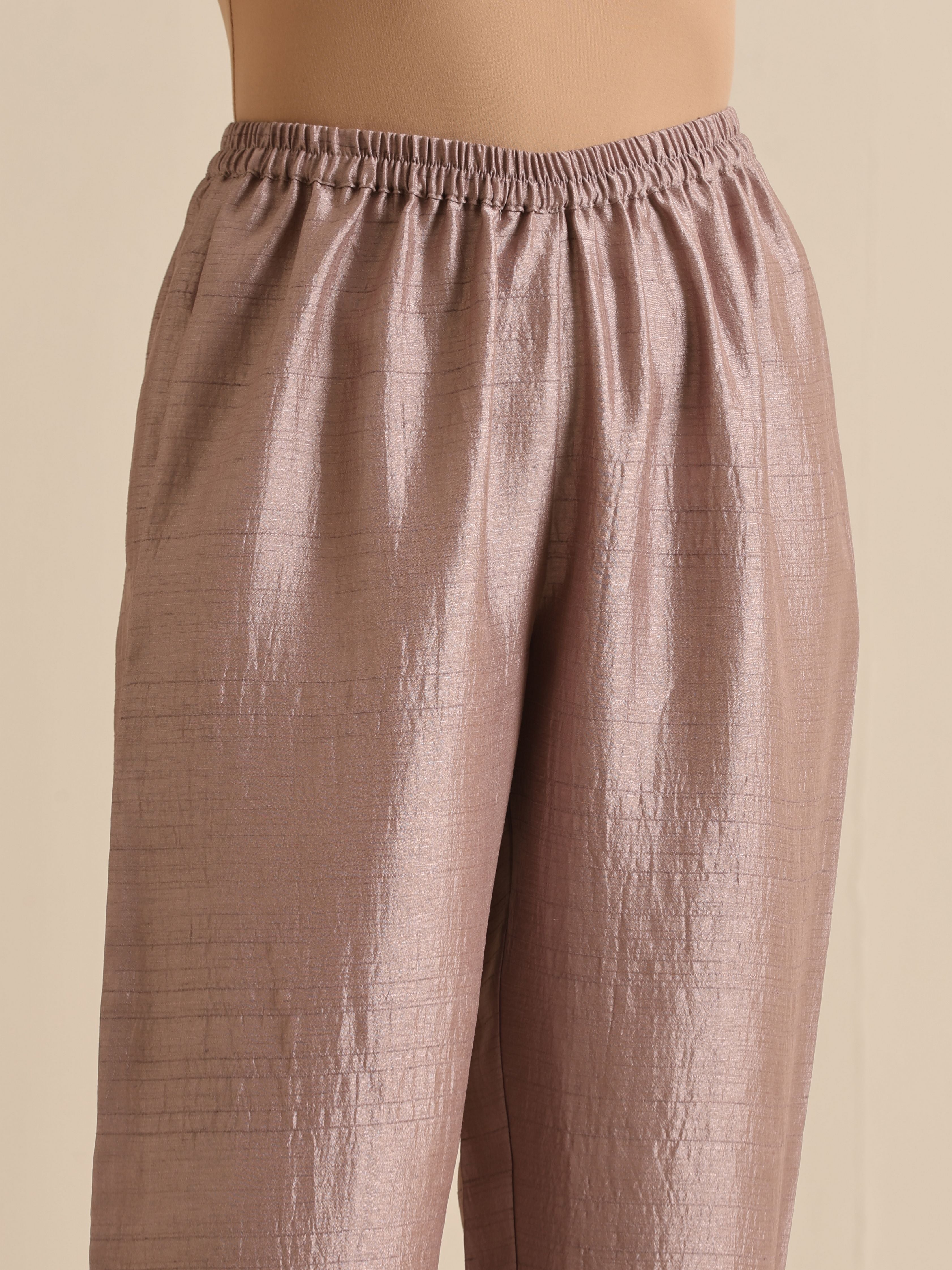 trueBrowns Grey Silk Texture Relaxed Co-Ord Set - Distacart