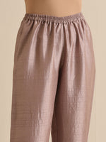 Thumbnail for trueBrowns Grey Silk Texture Relaxed Co-Ord Set - Distacart