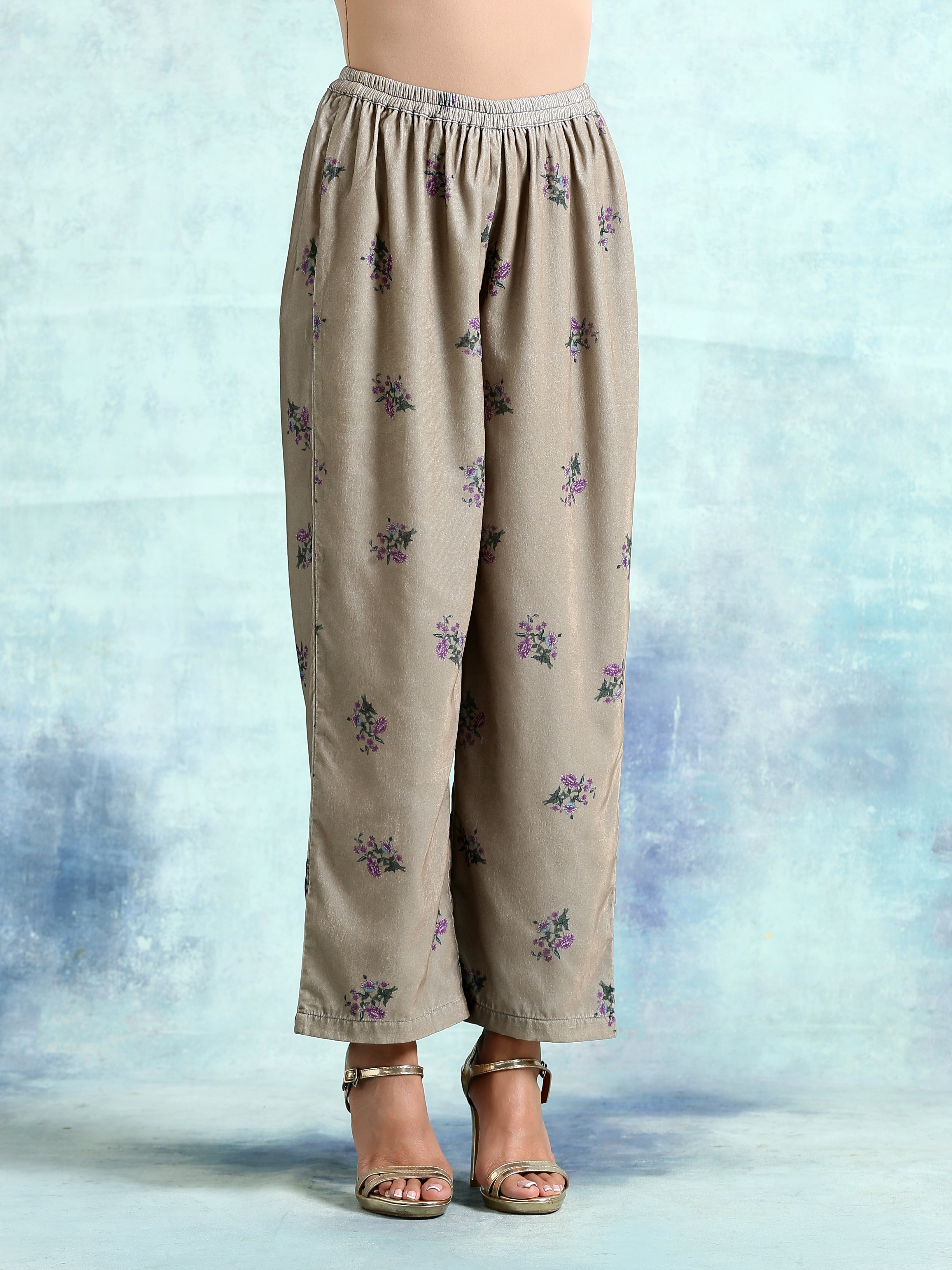 trueBrowns Sage Printed Velvet Co-Ord Set - Distacart