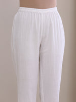 Thumbnail for trueBrowns White Dobby Boxy Fit High Low Co-Ord Set - Distacart