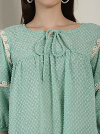 Thumbnail for Green Peplum Women's Top - Rasiya