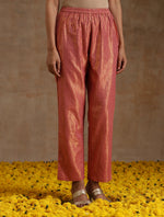 Thumbnail for trueBrowns Blush Gold Cotton Relaxed High-Low Kurta Set - Distacart