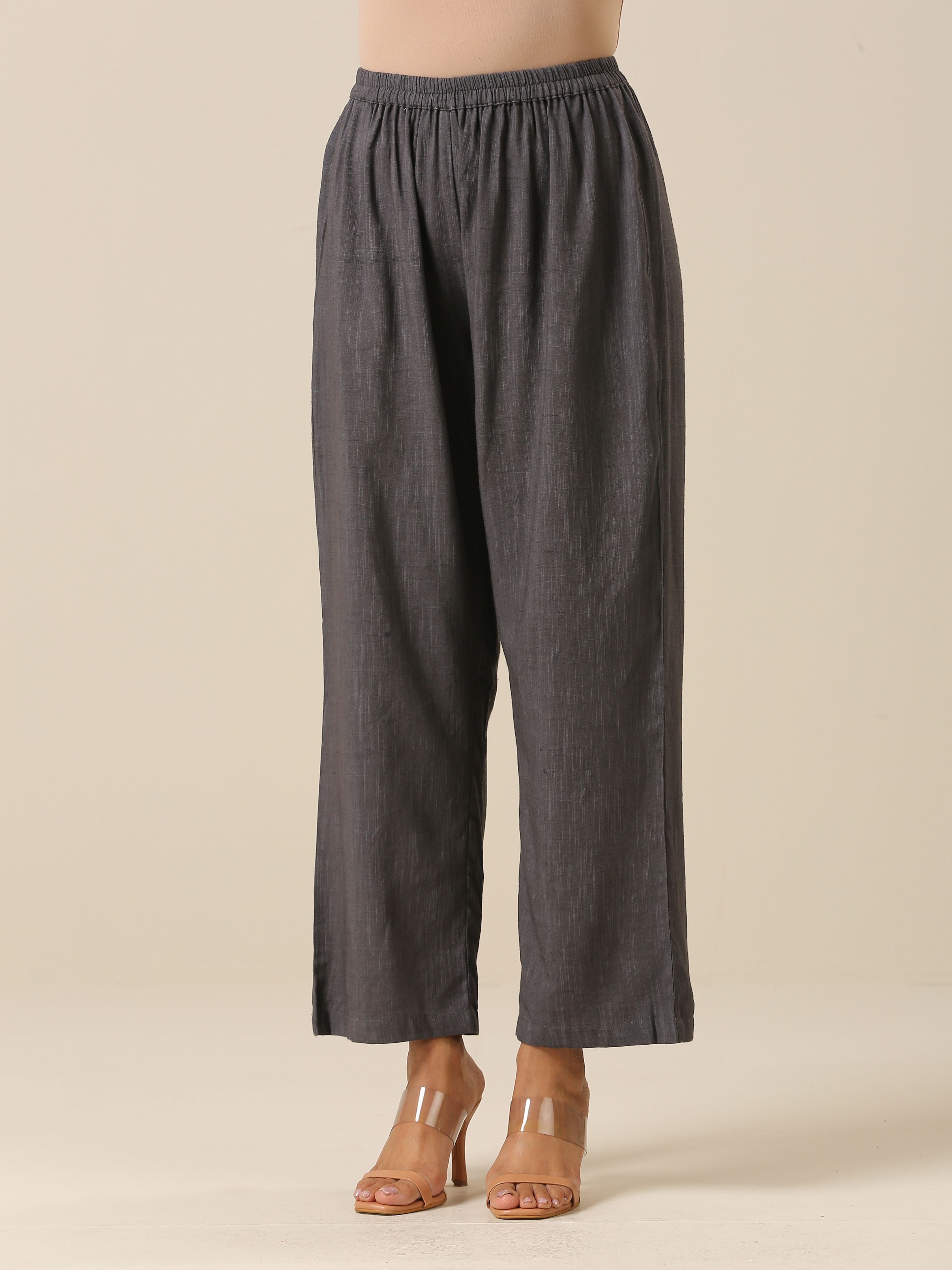 trueBrowns Mustard Yellow Slub Texture Neck Pleat Kurta Pant Set - Distacart