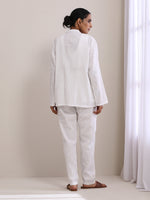 Thumbnail for trueBrowns White Slub Texture Pant Suit Set - Distacart