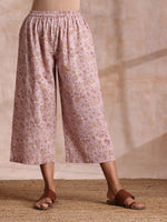 Thumbnail for trueBrowns Grey Overall Floral Block Print Cotton High-Low Co-Ord Set - Distacart