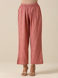 Thumbnail for trueBrowns Light Mauve Slub Textured Sleeveless Short Co-Ord Set - Distacart
