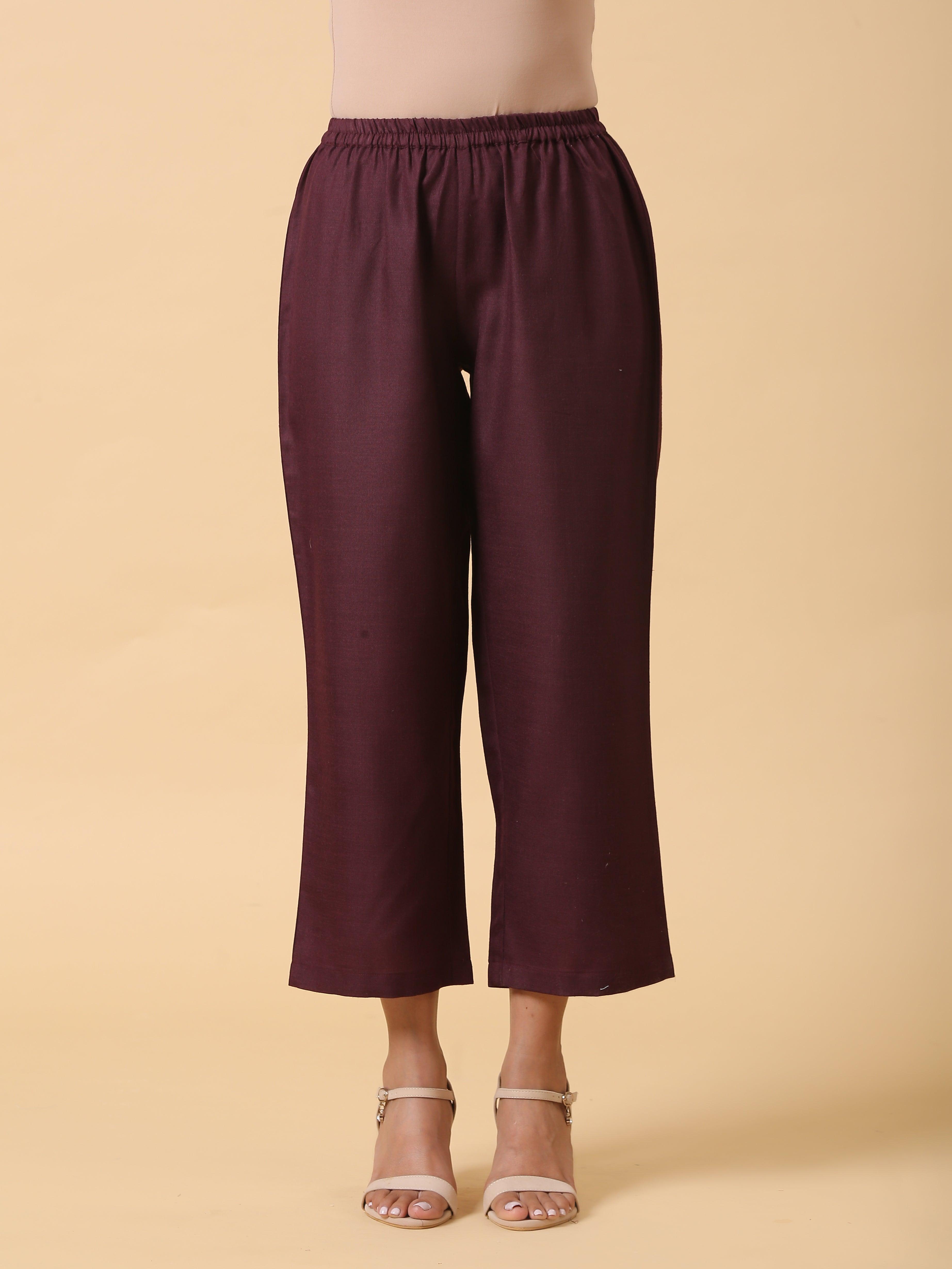 trueBrowns Cotton Linen Purple Boxy Fit Co-Ord Set - Distacart