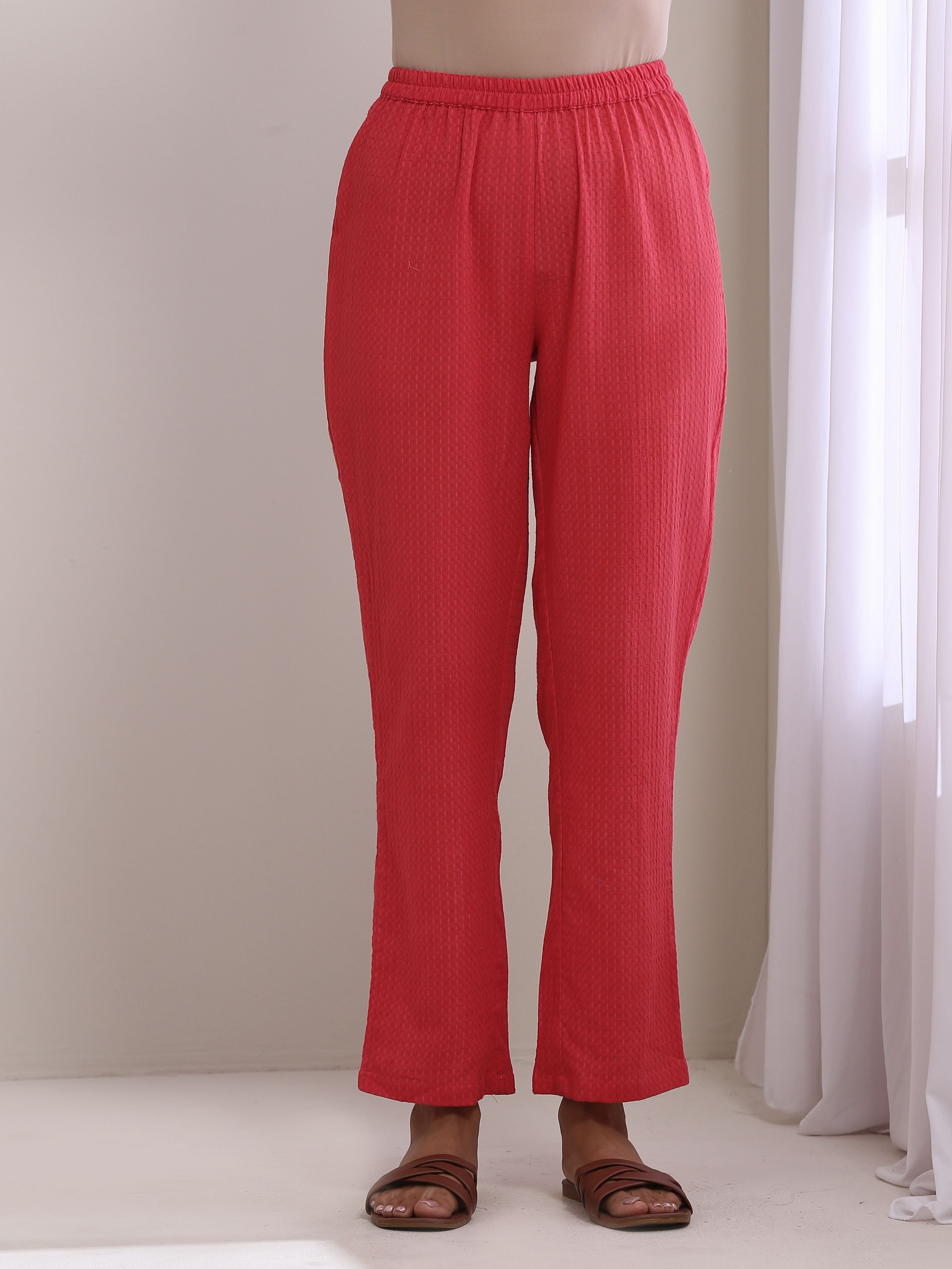 trueBrowns Bright Pink Dobby Boxy Fit High Low Co-Ord Set - Distacart