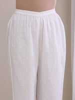 Thumbnail for trueBrowns White Dobby Short Asymmetric Co-Ord Set - Distacart