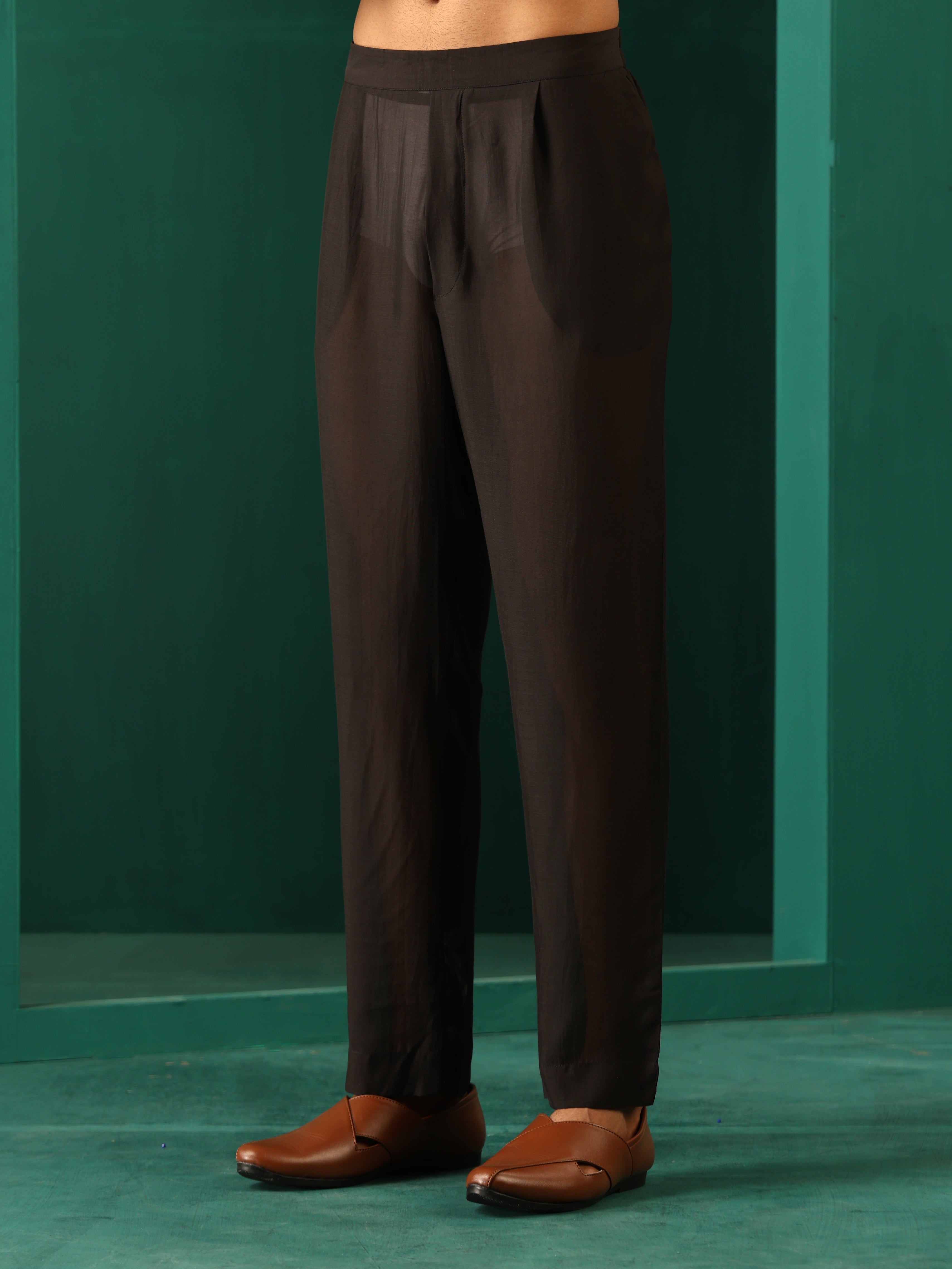 trueBrowns Men's Black Ikat Muslin Silk Printed Co-ord Set - Distacart