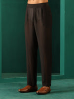 Thumbnail for trueBrowns Men's Black Ikat Muslin Silk Printed Co-ord Set - Distacart