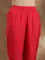 Thumbnail for trueBrowns Purple Zig-Zag Printed Silk Kurta Pant Set - Distacart