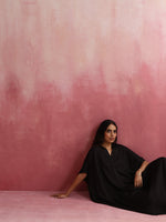 Thumbnail for trueBrowns Black Modal Kaftan Kurta Set - Distacart