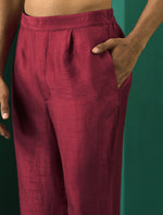 Thumbnail for trueBrowns Men's Purple Silk Co-ord Set - Distacart