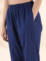 Thumbnail for trueBrowns Purple Cotton Ikat Sleeveless Kurta Pant Set - Distacart