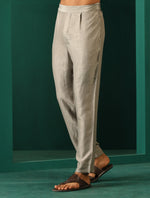 Thumbnail for trueBrowns Men's Grey Silk Co-ord Set Yoke Detail - Distacart