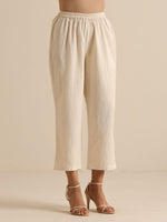 Thumbnail for trueBrowns Off-White Sleeveless Kurta Pant Set - Distacart