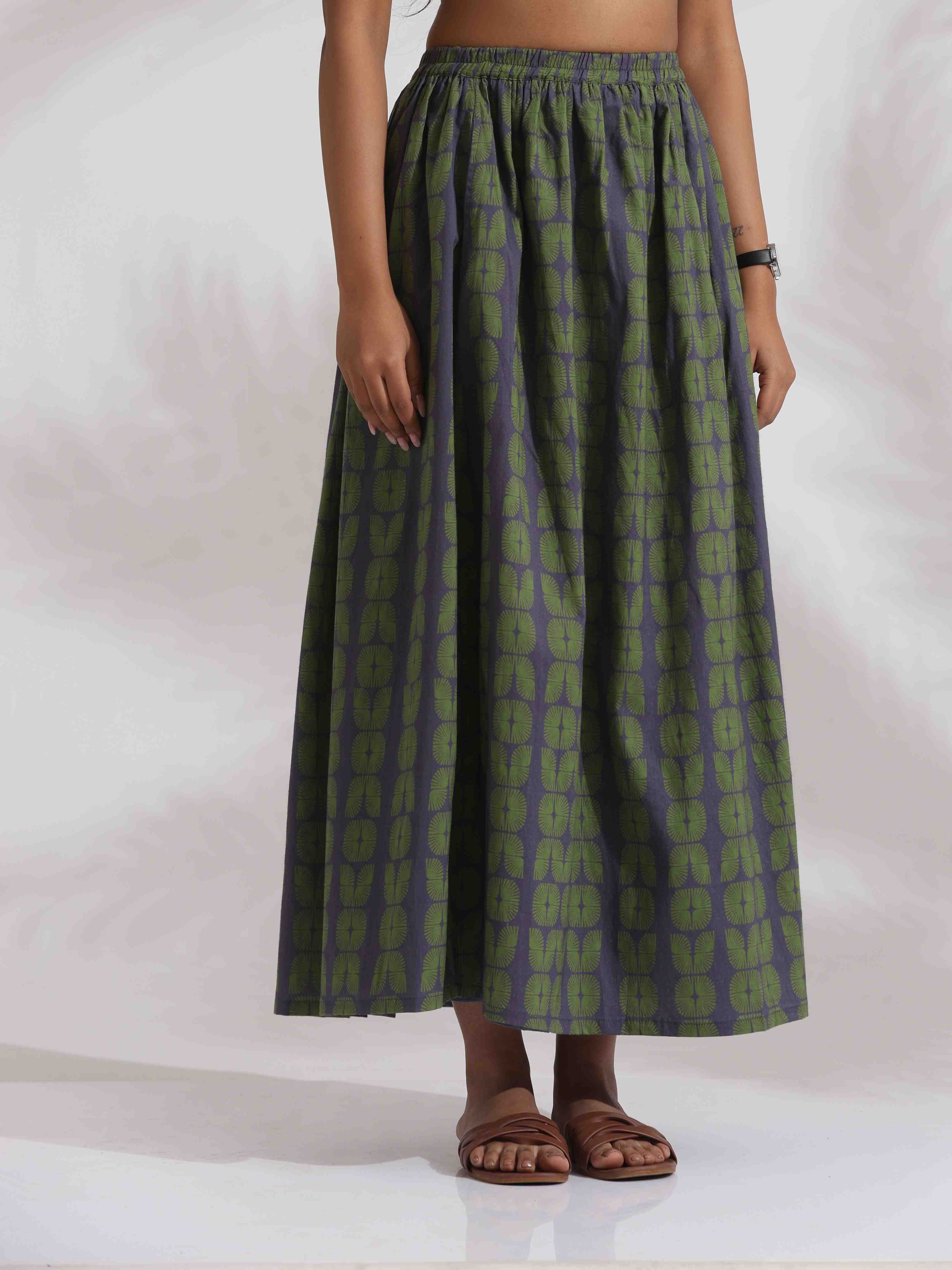 trueBrowns Grey Cotton Skirt Co-ord Set - Distacart
