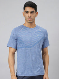 Thumbnail for Alcis Men Heather Anti-Static Slim-Fit Round Neck Distance Running T-Shirt - Distacart