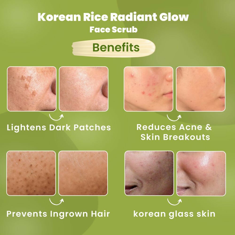 Wild Oak Korean Rice Radiant Glow Face Scrub - Distacart