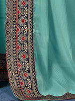 Thumbnail for Mitera Embroidered Saree with Blouse Piece - Distacart