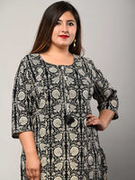Thumbnail for Swasti Women Black Ethnic Motifs Printed Flared Sleeves Floral Kurta - Distacart