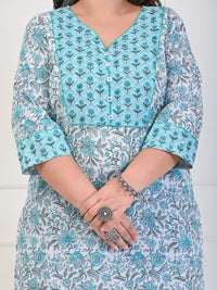 Thumbnail for Swasti Plus Size Floral Printed Pure Cotton Kurta