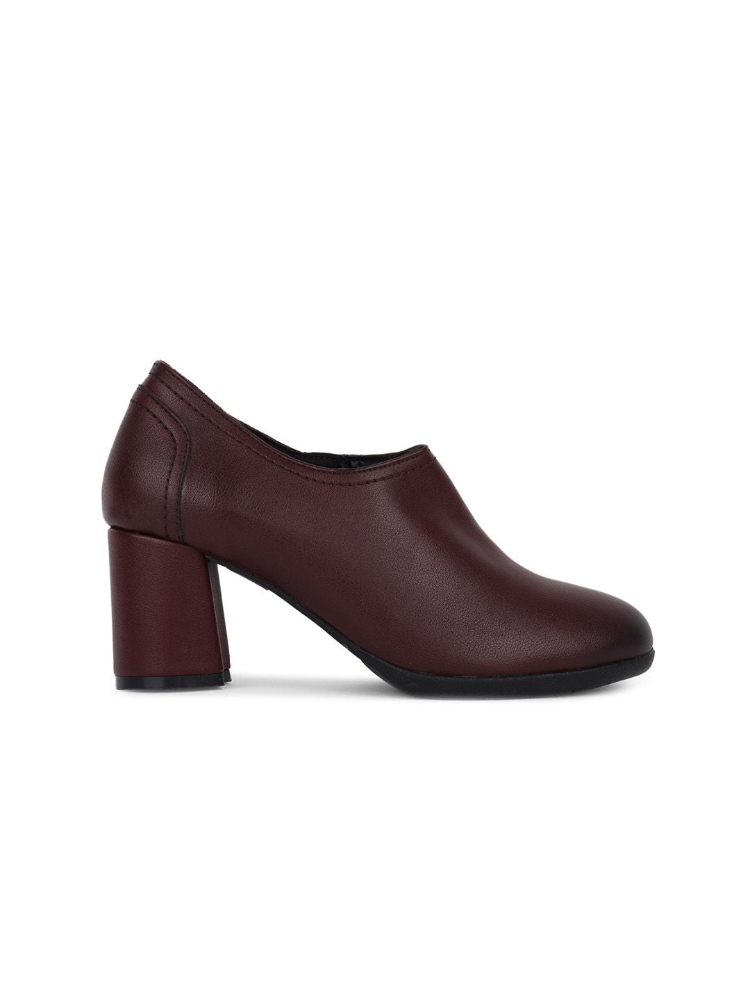 ELLE Coffee Textured Block Pumps