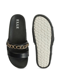 Thumbnail for ELLE Embellished Open Toe Flatform Heels