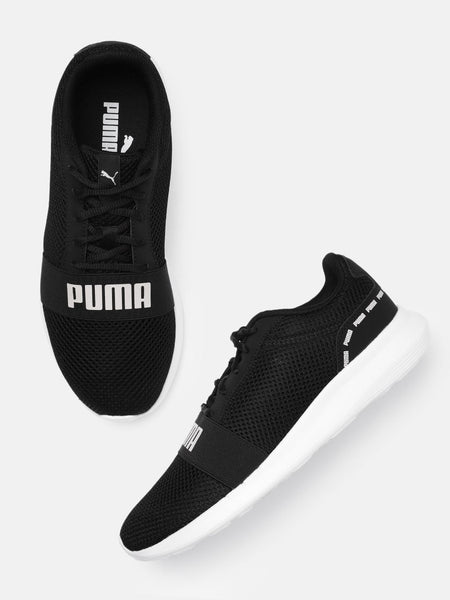 Puma Men & Women Black Urus Brand Logo Print Sneakers