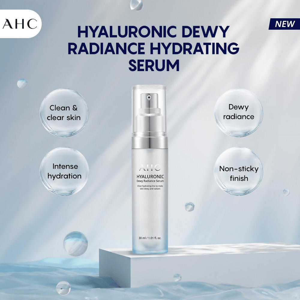 AHC Hyaluronic Dewy Moisturising Radiance Face Serum - Korean skincare