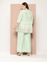 Thumbnail for Sztori Plus Size Ethnic Motifs Printed Kurti & Palazzos - Distacart