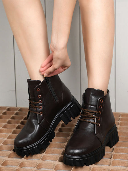Roadster The Lifestyle Co Women Block-Heeled Chunky Boots