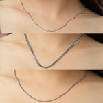 Thumbnail for NVR Women's Set of 3 Silver-Toned German Silver Oxidised Chain - Distacart