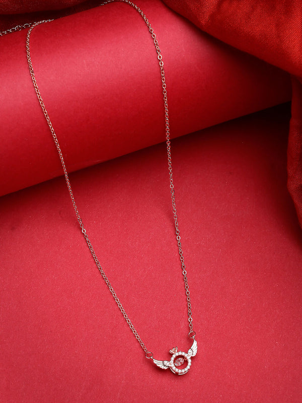 NVR Women's Rose Gold American Diamond Metal Chain - Distacart