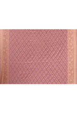 Thumbnail for Joban Fashion Ivory And Dusty Rose Crepe Chiffon Pure Handloom Banarasi Silk Saree