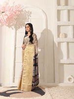 Thumbnail for Shivam Fabrics Beige Lichi Patta Fabric Printed Saree