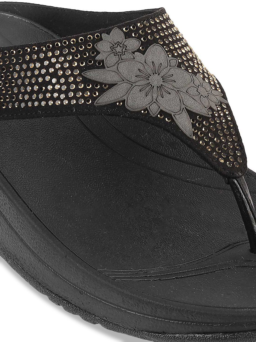 Metro Embellished Open Toe Comfort Heels