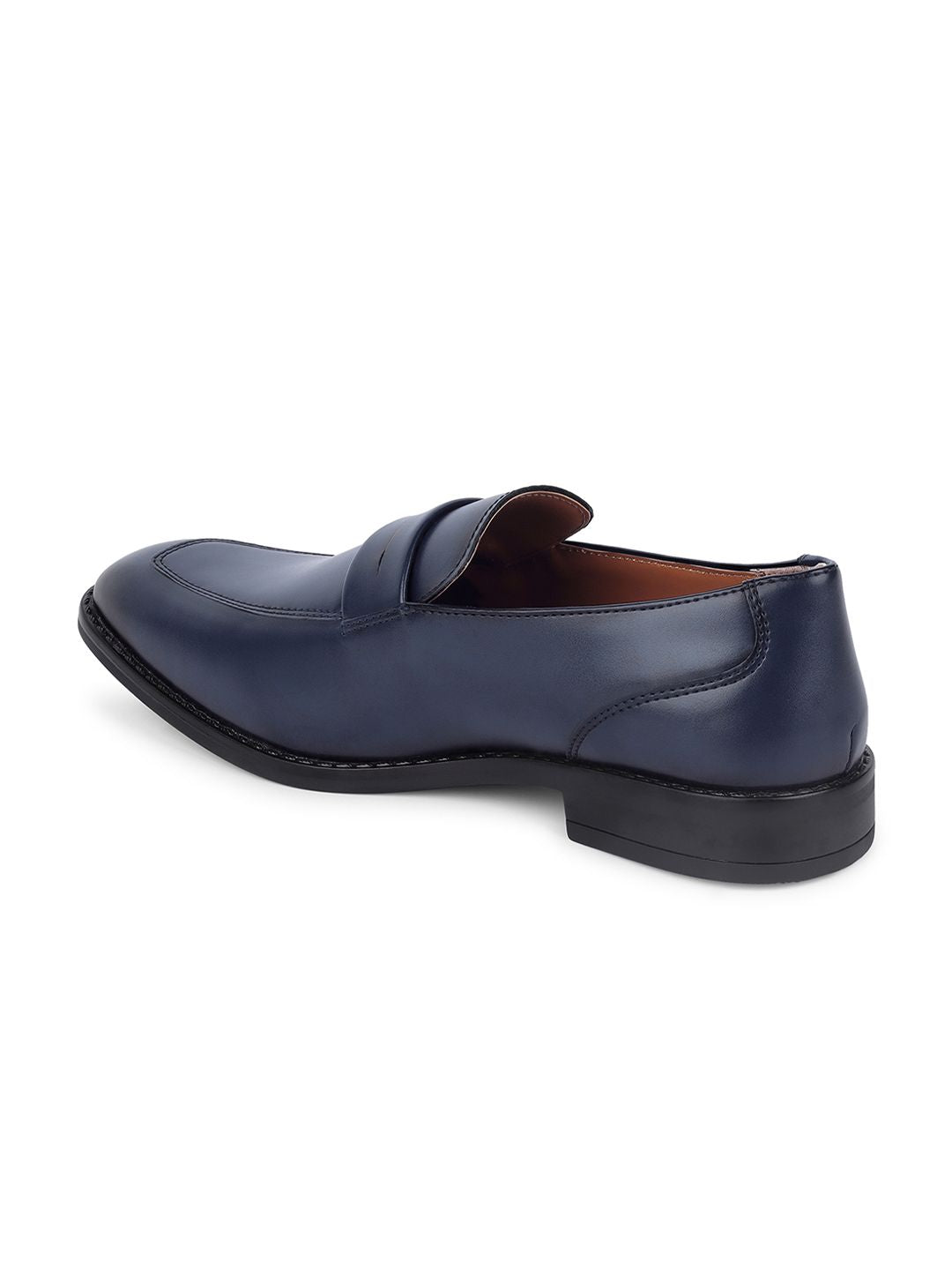 LOUIS STITCH Men Federal Blue Formal Slip-On Moccasin Shoes