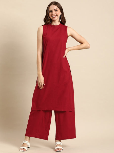 Anouk Pure Cotton Kurta with Palazzos - Distacart