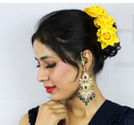 Thumbnail for Yellow Velvet Rose Gajra