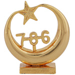 Thumbnail for Estele Gold-Polished Spiritual 786 Chand Taara Idol for Home Decorative/ Car Dashboard - Distacart