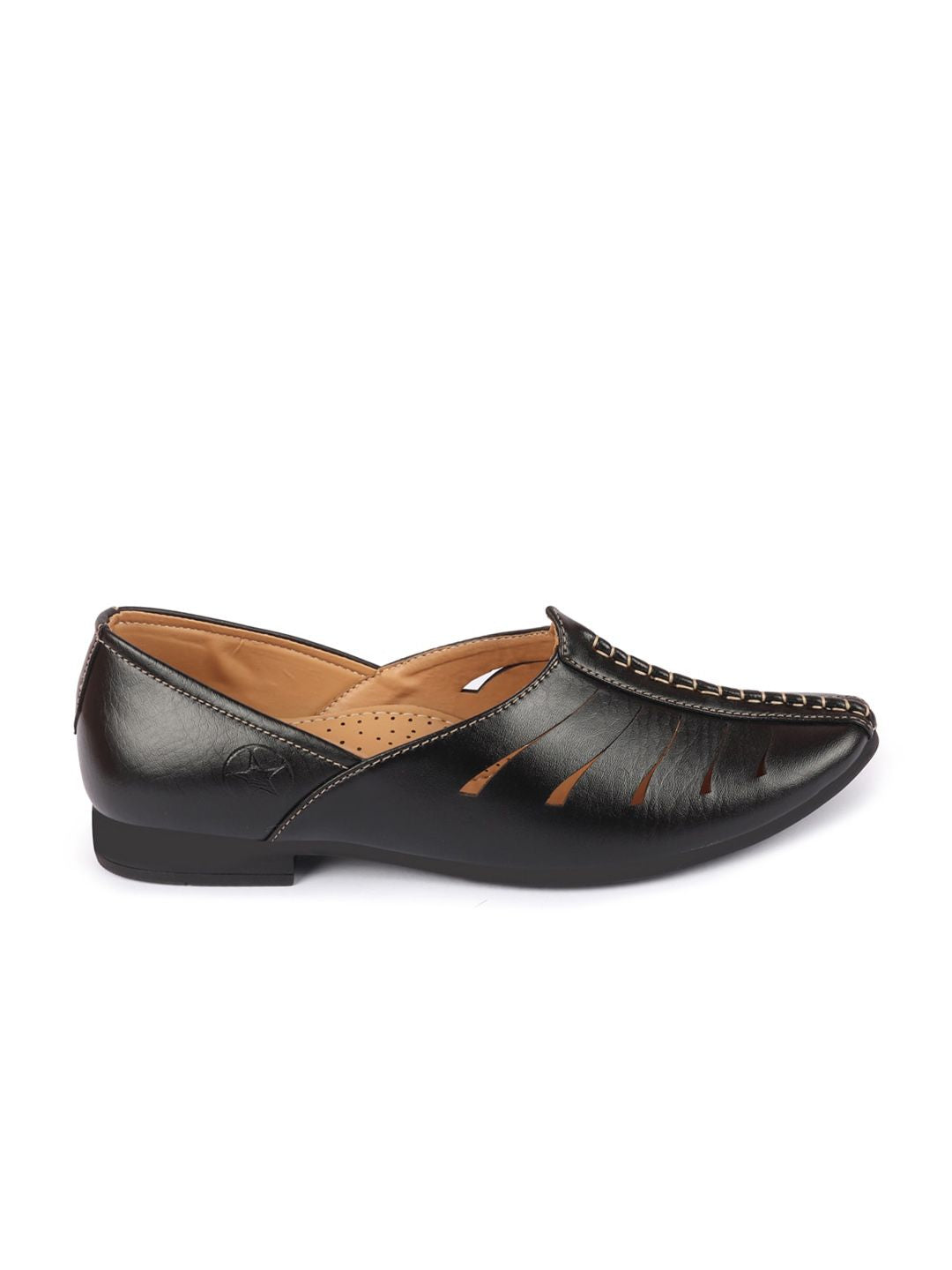 FAUSTO Men Textured Laser Cut Lightweight Mojaris