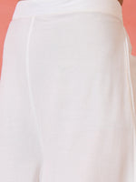Thumbnail for InWeave White Strappy Kurta Set Pink Patola Dupatta - Distacart