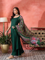 Thumbnail for InWeave Green Strappy Kurta Set Green Patola Dupatta - Distacart
