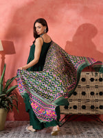 Thumbnail for InWeave Green Strappy Kurta Set Green Patola Dupatta - Distacart