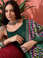 Thumbnail for InWeave Green Strappy Kurta Set Green Patola Dupatta - Distacart