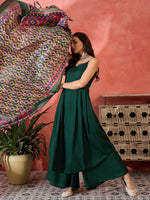Thumbnail for InWeave Green Strappy Kurta Set Green Patola Dupatta - Distacart