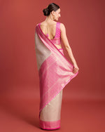 Thumbnail for Monjolika Fashion Pink Kanjivaram Silk Mesmerizing Saree - Distacart